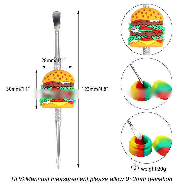 

SMoking Accessories 4.8" hamburger Wax Dab Tool Smoking Stainless Steel Dabber Tools for Waxes Dry Herb Vaporizer Tobacco Metal Nails
