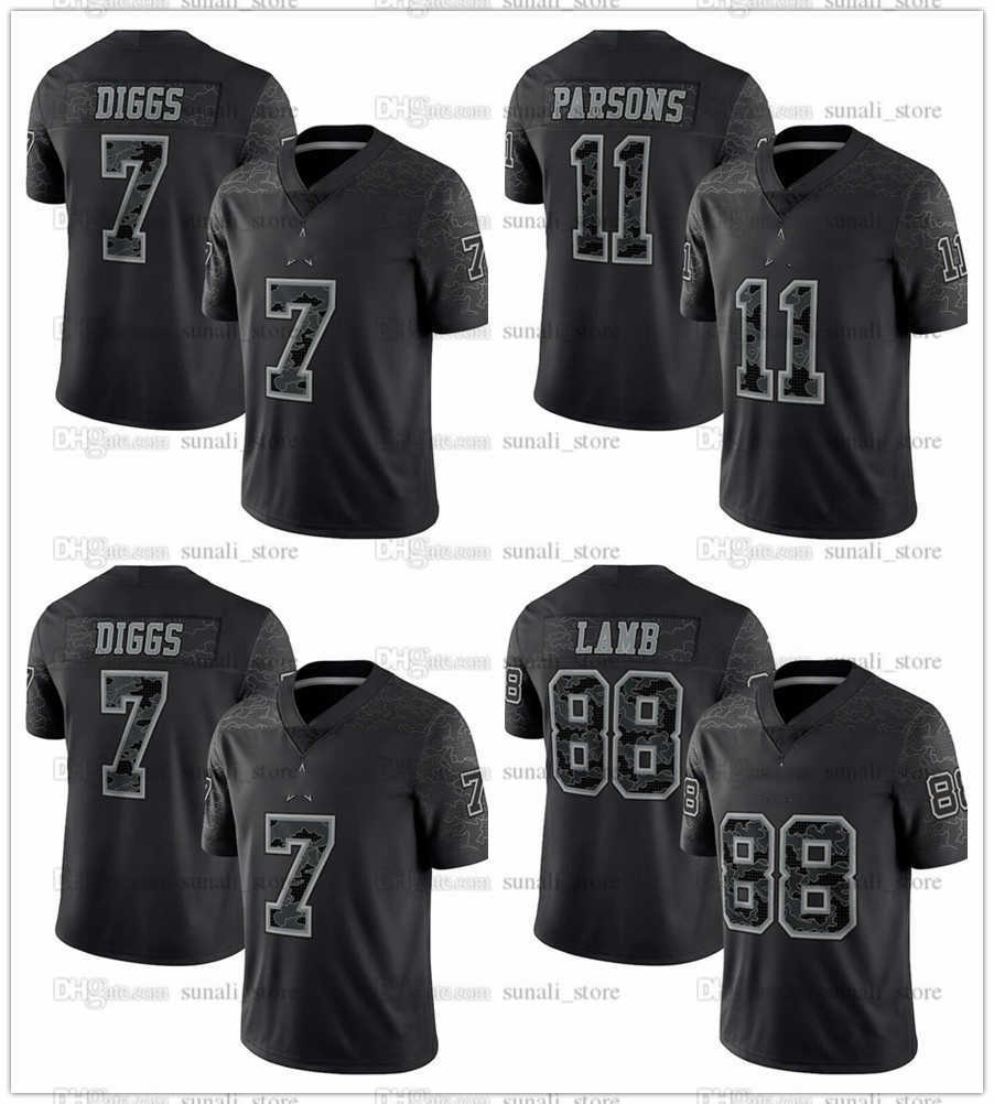 

Black Reflective RFLCTV Limited Football 11 Micah Parsons Jerseys 7 Trevon Diggs 88 CeeDee Lamb Dallas''Cowboys''Jersey