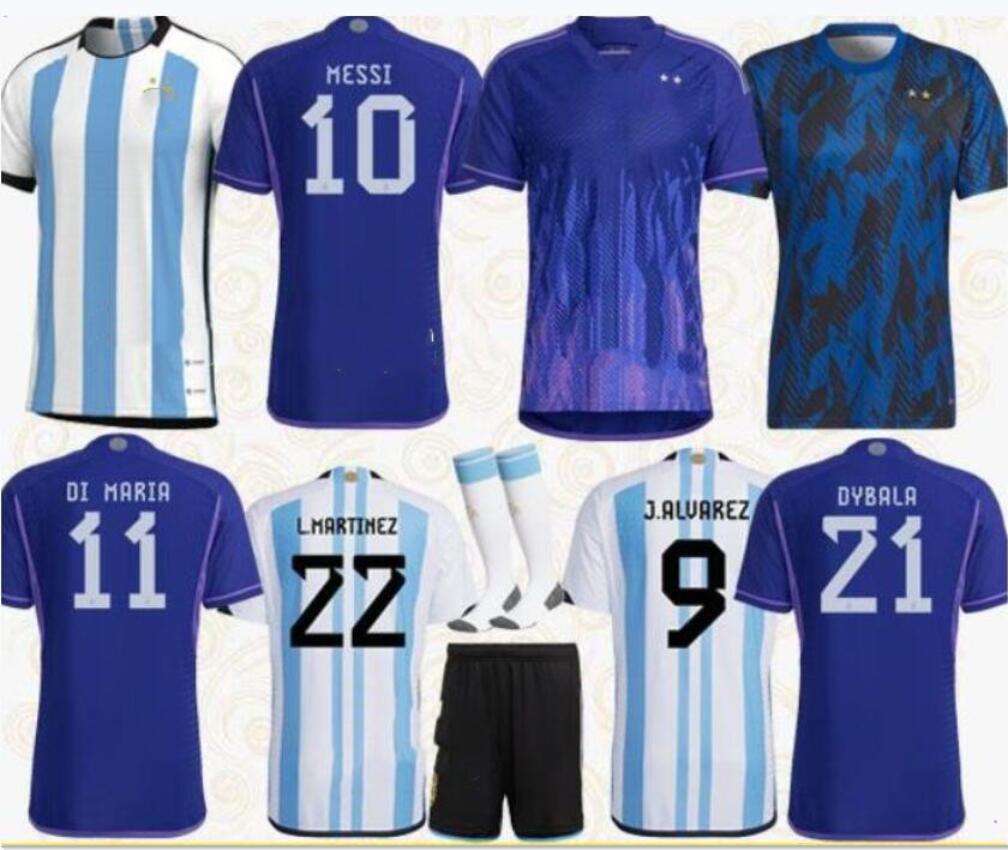 

S--4XL Argentina soccer Jersey home away 2022 2023 DYBALA AGUERO MARADONA DI MARIA 22 23 fans Men Kids kit sets uniforms socks football shirt