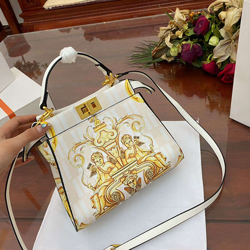 

Evening Bags Handbag Shoulder Bag Fashion Baroque Letter Printing Leather Tote Bags Women Crossbody Purse Classic Twist Lock Interior Slot, Blue