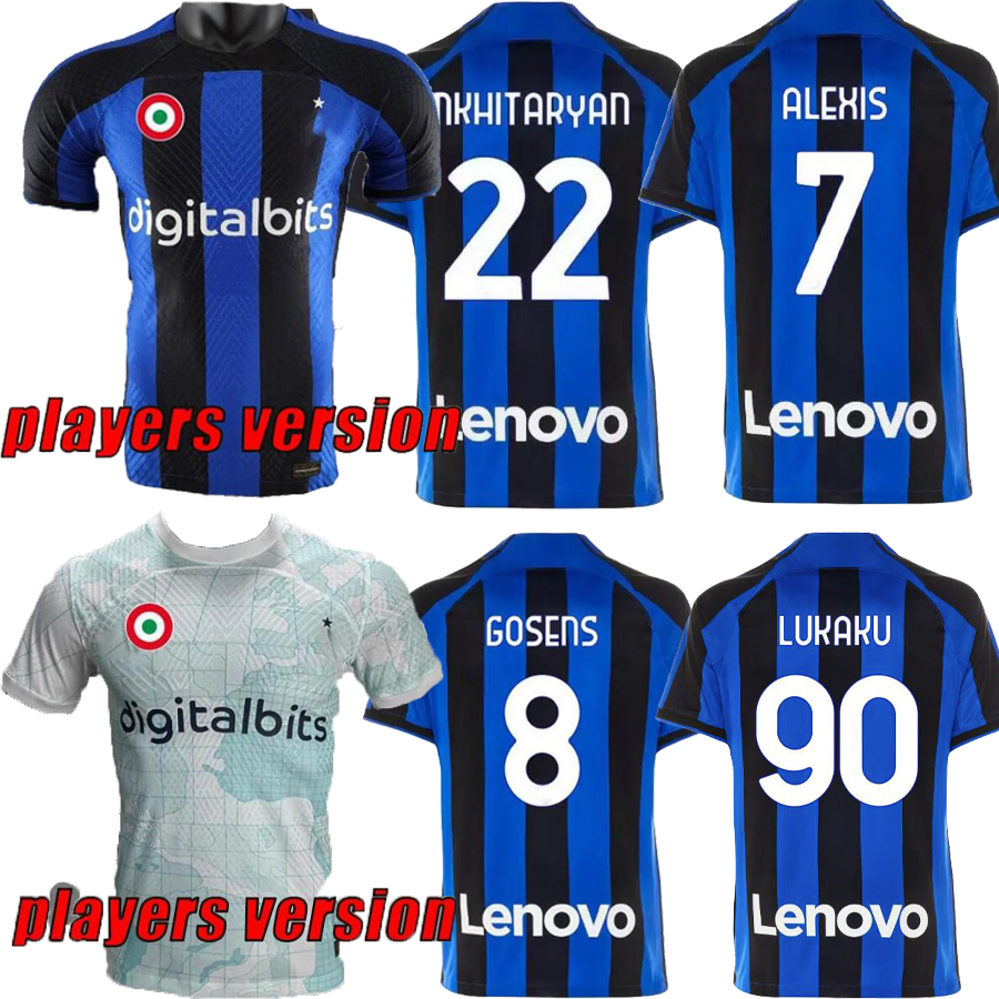 

Player Version Inter LUKAKU soccer jerseys 22 23 BARELLA VIDAL LAUTARO ERIKSEN ALEXIS DZEKO CORREA UNIFORMS football shirts 22 23 Milan men kids kit jerseys, Yellow