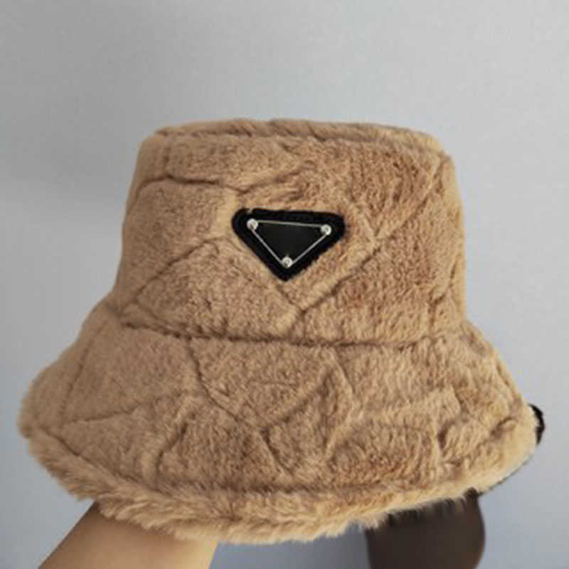 

Ball Caps Wool triangle bucket hats men women winter fur caps warm fisherman hat designer soft ball cap with high quality, Khaki