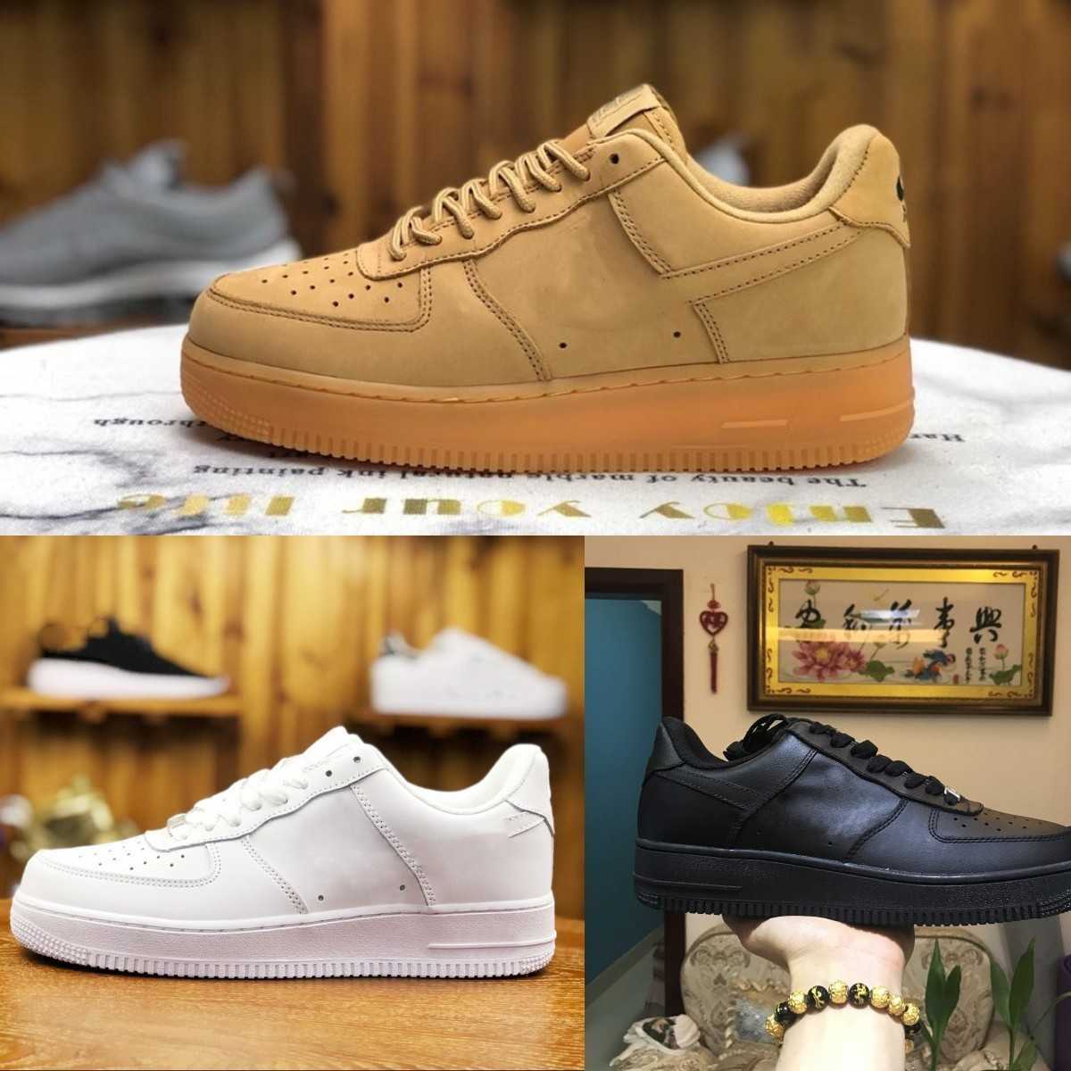 

Shoes Forces Mens Low Skateboard One Unisex 1 07 Knit Airs High Women All White Black Wheat Running Sports Sneakers, F507