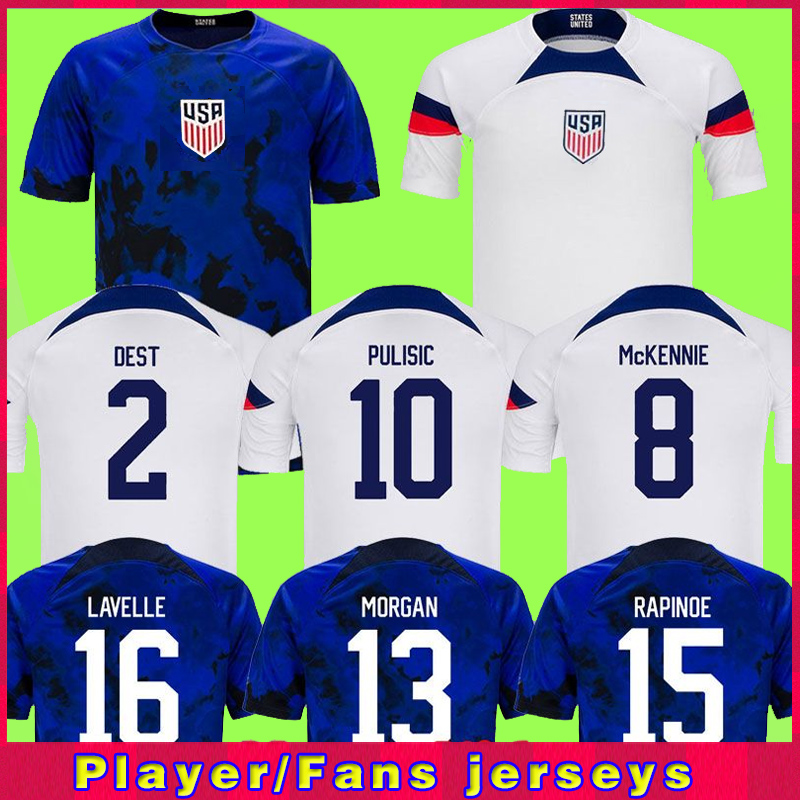 

2022 World Cup PULISIC Soccer Jerseys 22 23 DEST MCKENNIE AARONSON MUSAH usAS MORGAN LLOYD America Football Shirt United States LLETGET MEN KIDS SETS KITS, Away