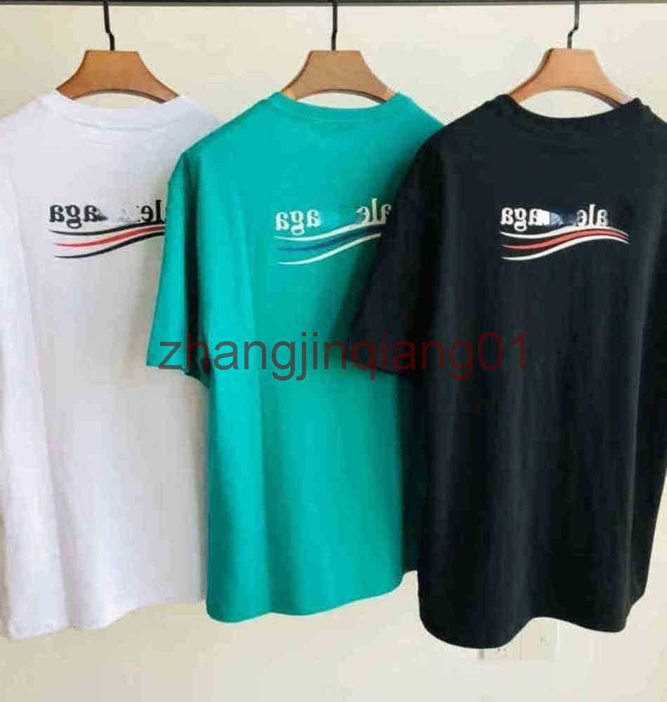 

Designer Balanciagas T Shirt Paris letter Classic Cola Print Mens And Womens Lovers Cotton Large Loose Trendy Round Neck Summer BB Balenciga Tee, Royal blue