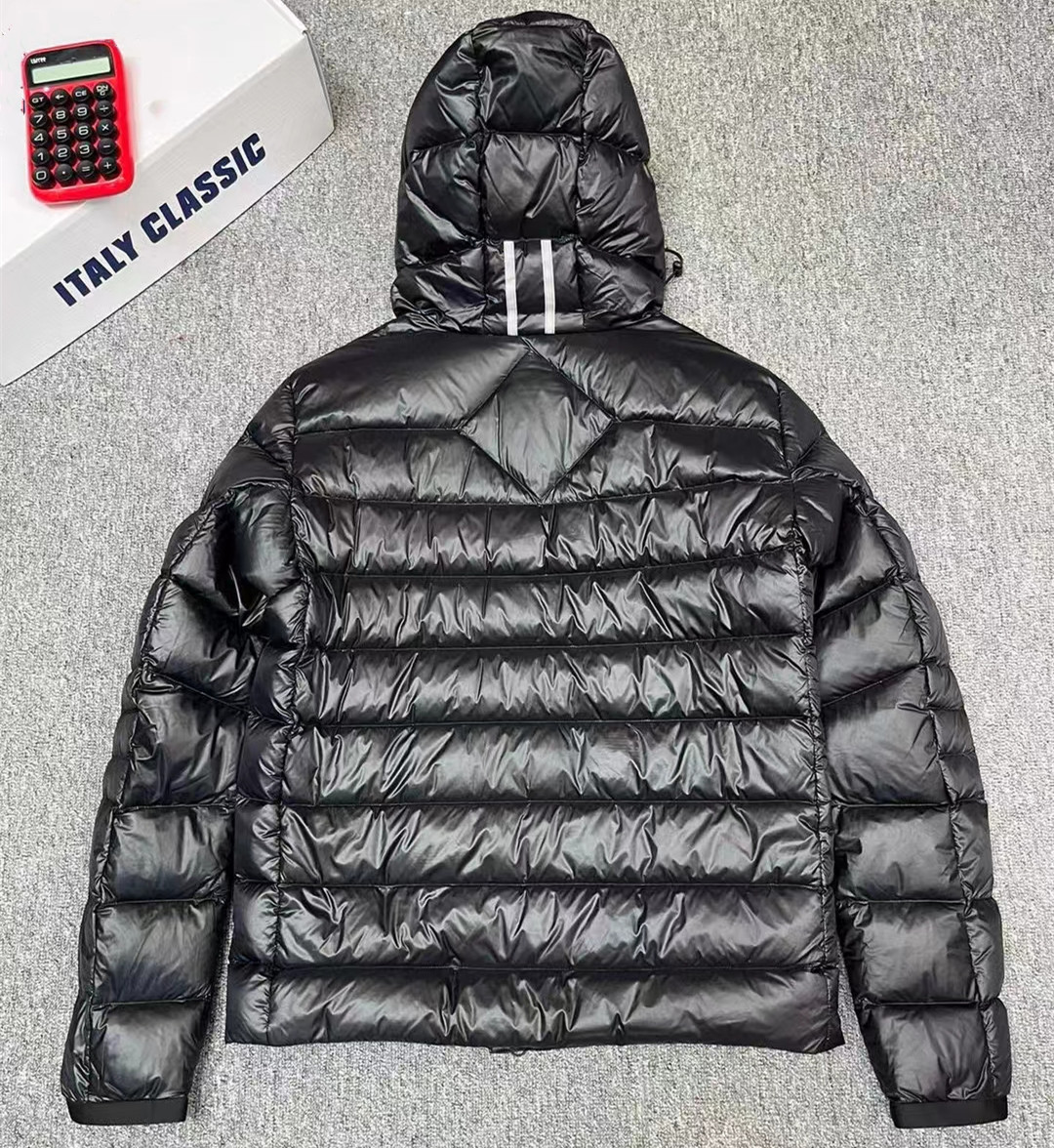 

Canadas Men' Down Parkas Men Black Crofton Jacket Lightweight Designer Coat Slim-fit Recycled Nylon-ripstop h Gooses Xocy2w