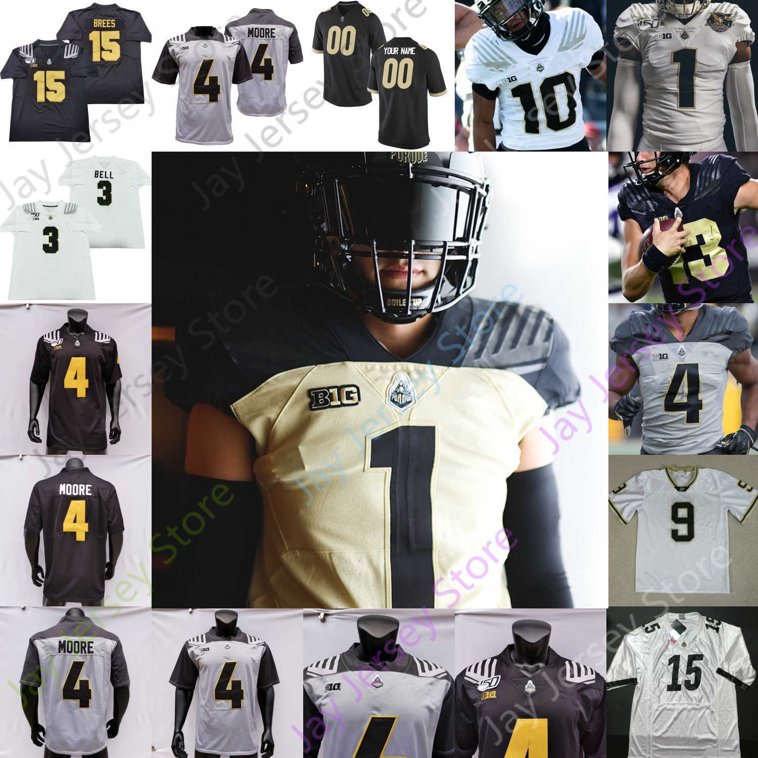 

Purdue Boilermakers Football Jersey NCAA College Jackson Anthrop Elijah Sindelar Ryan Kerrigan Dawson Markus Bailey Brown Woodson Everett, Black iii