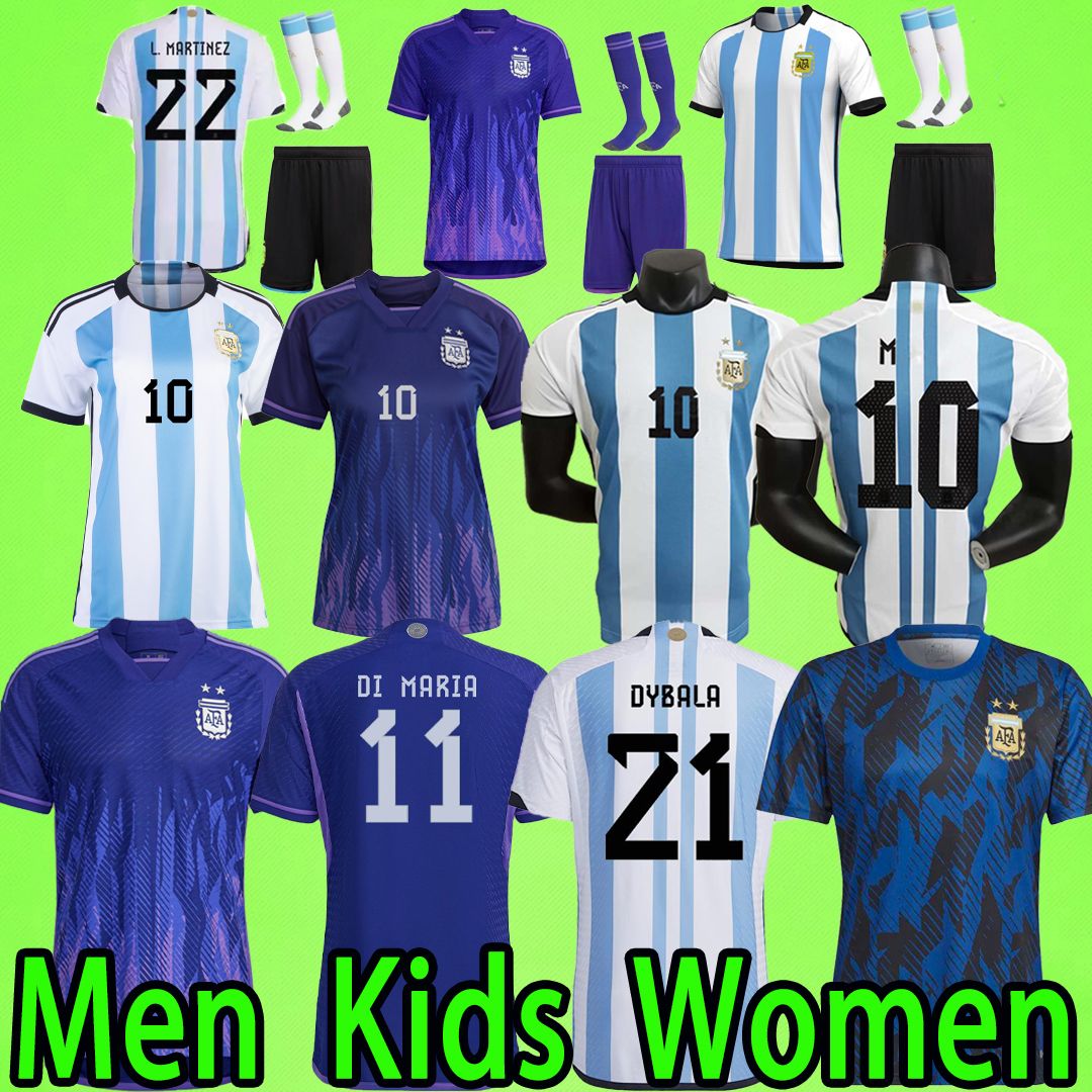 

Men Women Kids Kit Argentina Soccer Jersey 2022 DYBALA HIGUAIN ICARDI MESSIS 2023 Camisetade futbol DI MARIA Football shirt 22 23 Player Version long sleeve pre match, 2022 pre match