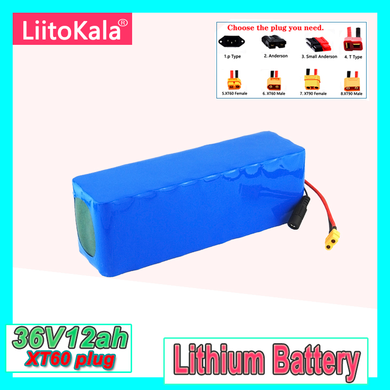 

LiitoKala 36V battery 15Ah 12Ah 10Ah 8Ah 21700 5000mah battery pack 500W high power batteries 42V Ebike electric bicycle BMS XT60