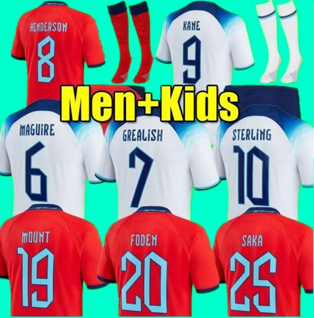 

KANE 2022 world cup soccer jersey STERLING RASHFORD SANCHO GREALISH MOUNT ENGlAND FODEN SAKA 22 23 national football top soccer shirt men, 8 kids size