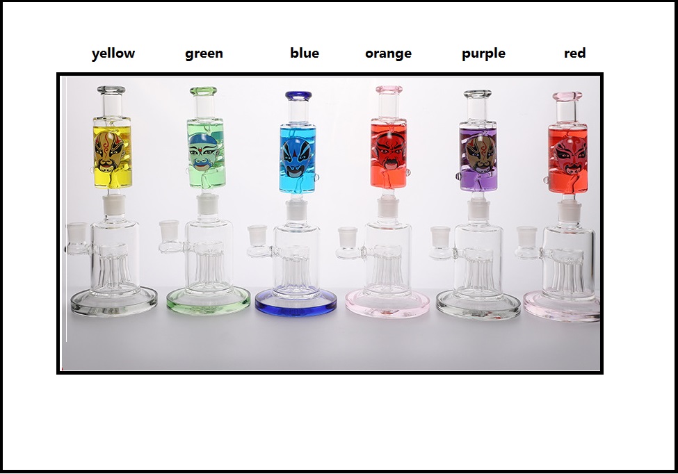 

Hookahs 11 Inch Jellyfish Perc Glass Bongs Thick Glass Facial Makeup Cartoon Water pipe with 14mm Male Bowl Accessories