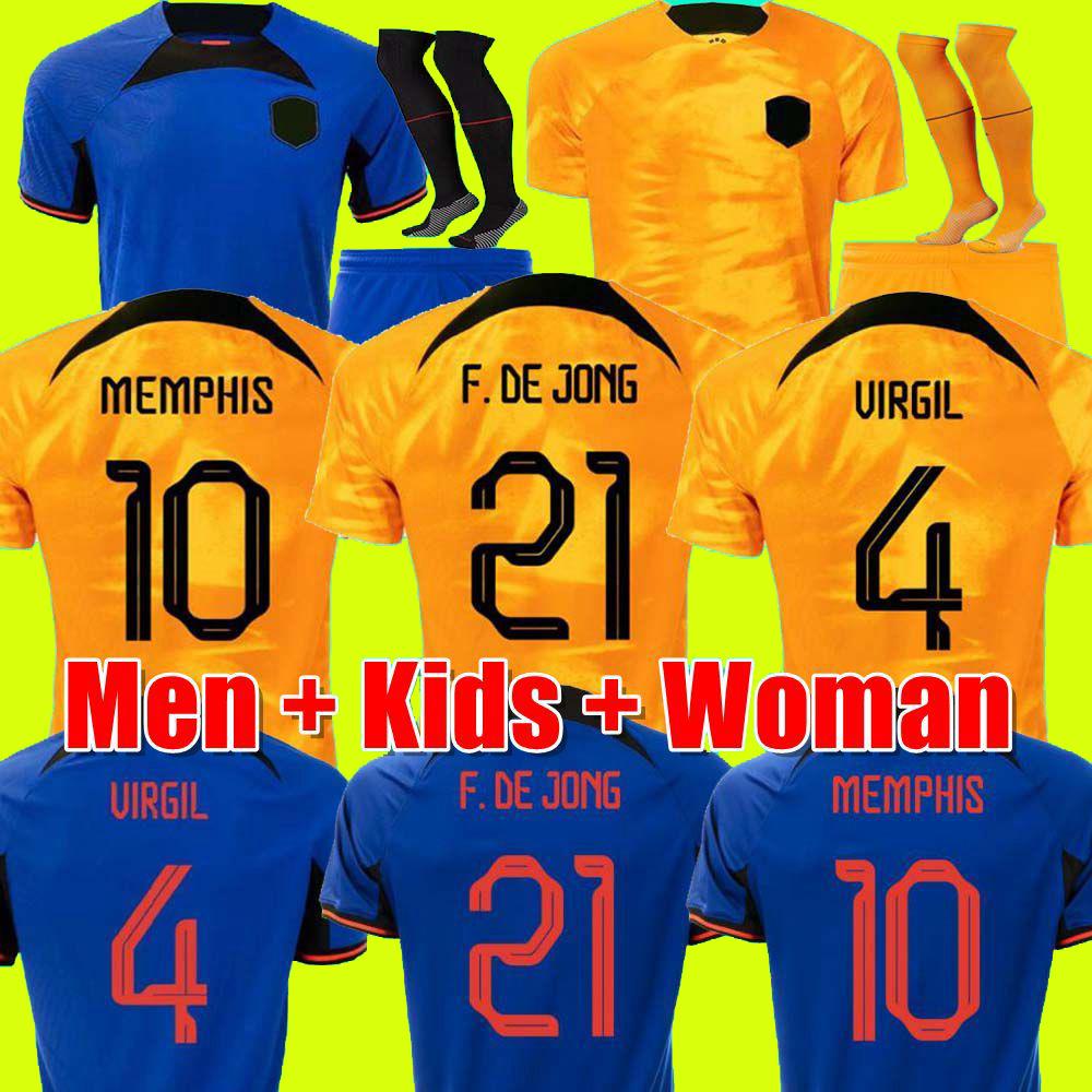 

2022 2023 Netherlands MEMPHIS soccer jersey DE JONG Holland DE LIGT WIJNALDUM VAN DIJK 22 23 football shirt men kids kit DUMFRIES maillot camiseta camisa futebol, 22/23 home kids