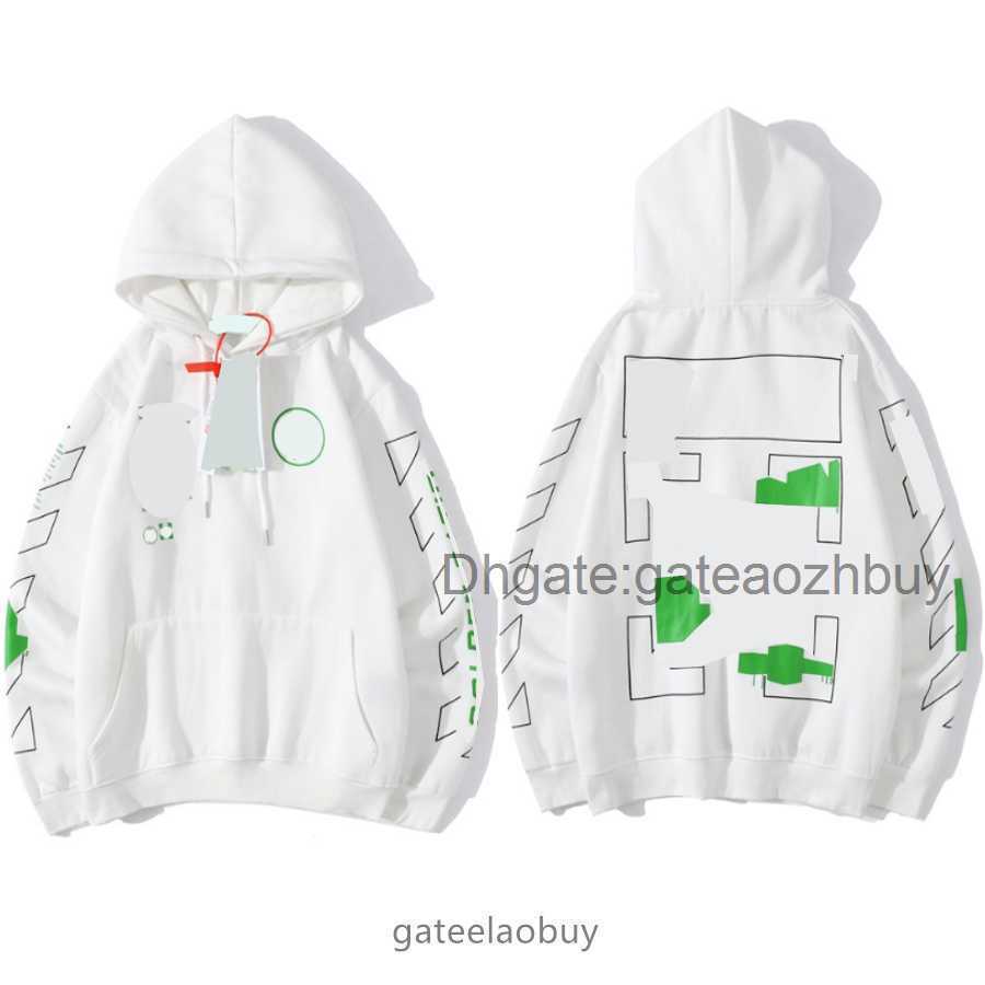 

Men's Hoodies Loose Mens Classic Offs Sweatshirts Fashion Brand Hoodie Designers Luxury Pullover Back Oil Paint Arrow x Men Women t Shirt RED5, 30