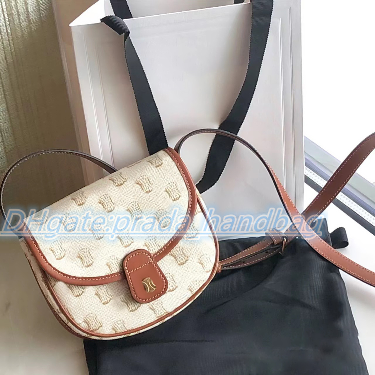 

Luxury Designer tote messenger postman Bag TEEN TRIOMPHE BESACE saddles leather brand logo Women's men clutch crossbody classic old flower shoulder handbag Bags, Box