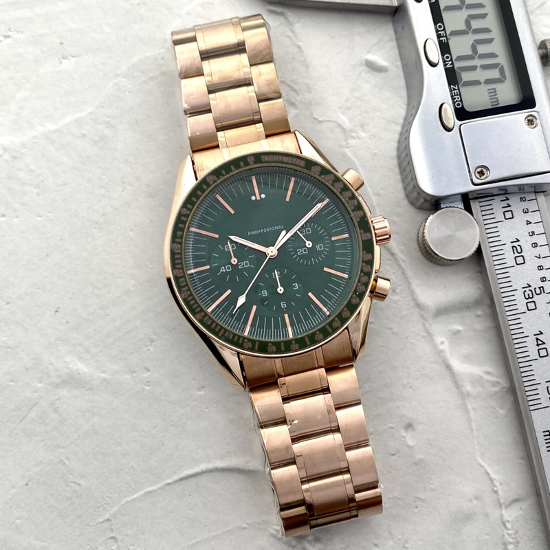 

Men Watch Stainless Steel Top Luxury BrandSix stitches 42mmAll dial work quartz Watches OM Fashion Chronograph Clock Steel Strap Type 1