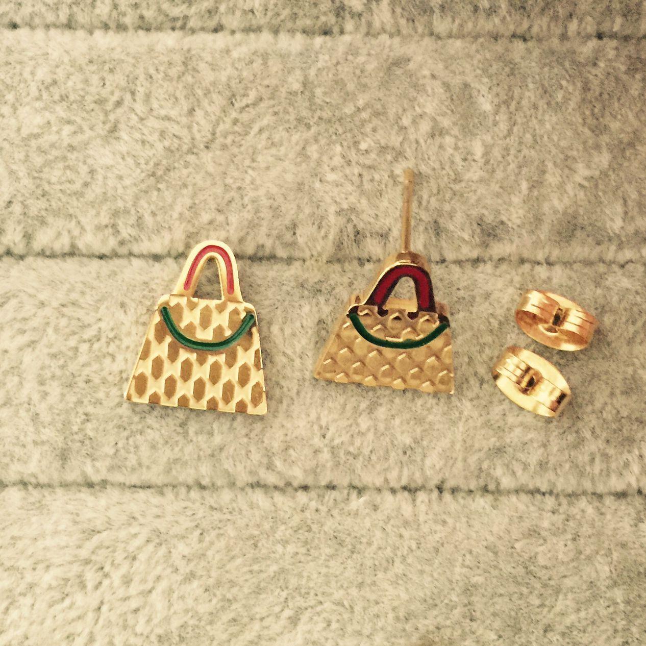 20 concepteur de haute qualité en acier inoxydable 316L Hip Hop mini sac Boucles d'oreilles en or 18 carats Rose Boucles d'oreilles pour les femm
