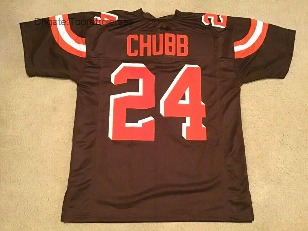 

Football Shirts mitchell & ness New Nick Chubb Brown Jersey Retro Mens Stitched Throwback Jerseys, Same as picture