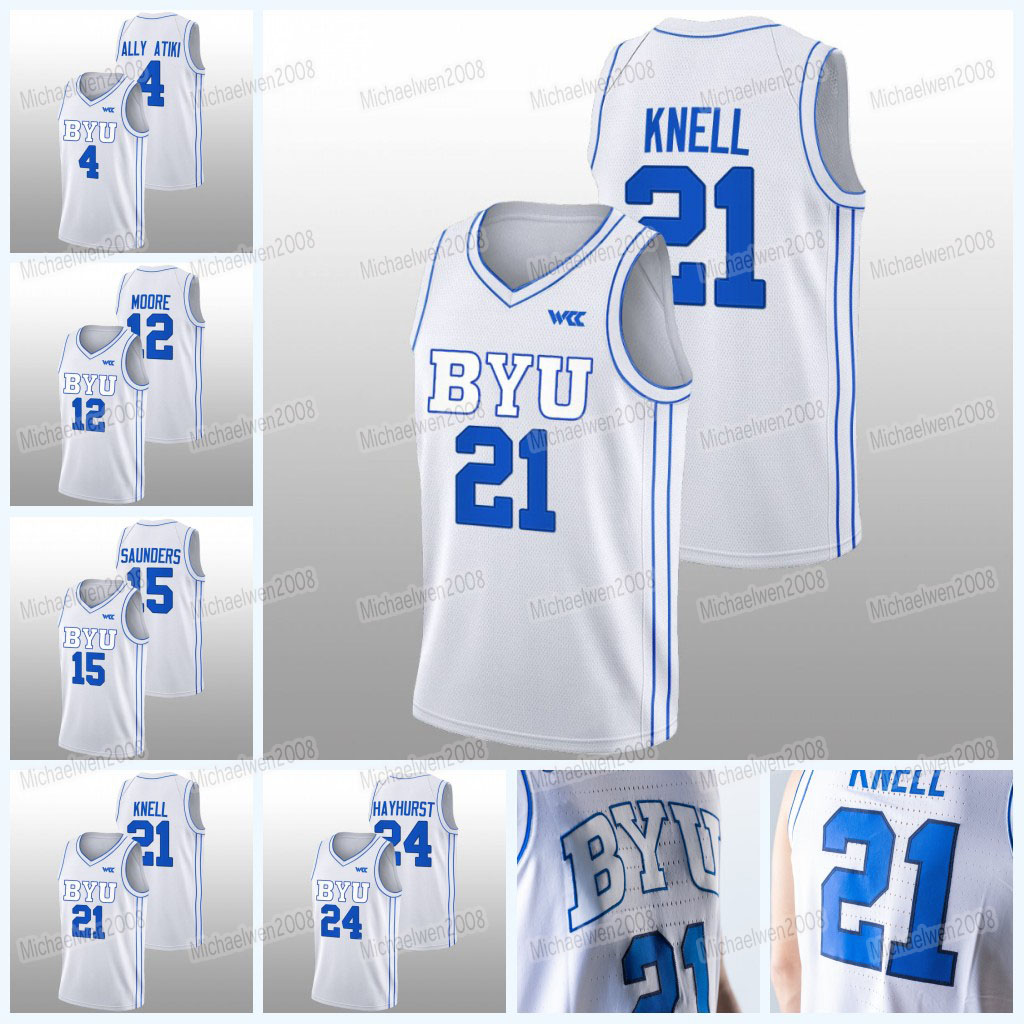 

BYU Cougars Custom 2022-23 White College Basketball Jersey Trevin Knell Spencer Johnson Gideon George Braeden Moore Atiki Ally Atiki Rudi, Custom any name any number