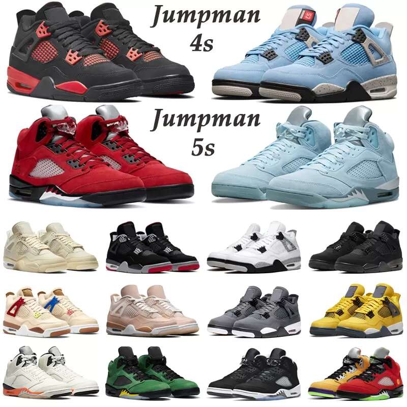 

2022 top new basketball shoes jumpman 4s men's red blue training sneakers 5s women's size 5.5-13, International flight