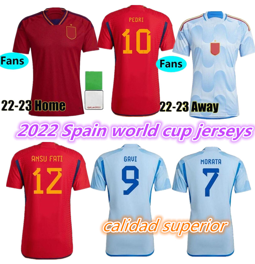 

2022 world cup Spain soccer jersey PEDRI FERRAN MORATA A.INIESTA PEDRI Espana Camiseta 22 23 ALCACER SERGIO men jerseys kit uniformes Fans version shirt 2023