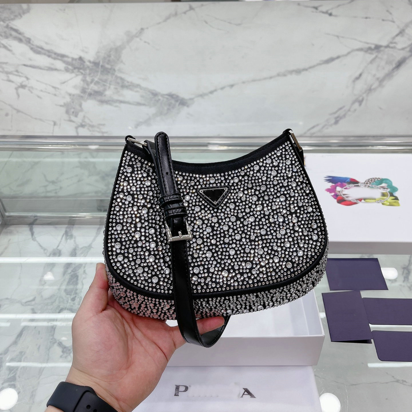 

Nylon Designers Bags Womens Diamond Handbags Glitter Handbag Canvas Crystal Shoulder Bag Women Chest Pack Fashion Tote Lady Pochette duffle bag, Box single shot can not be sent