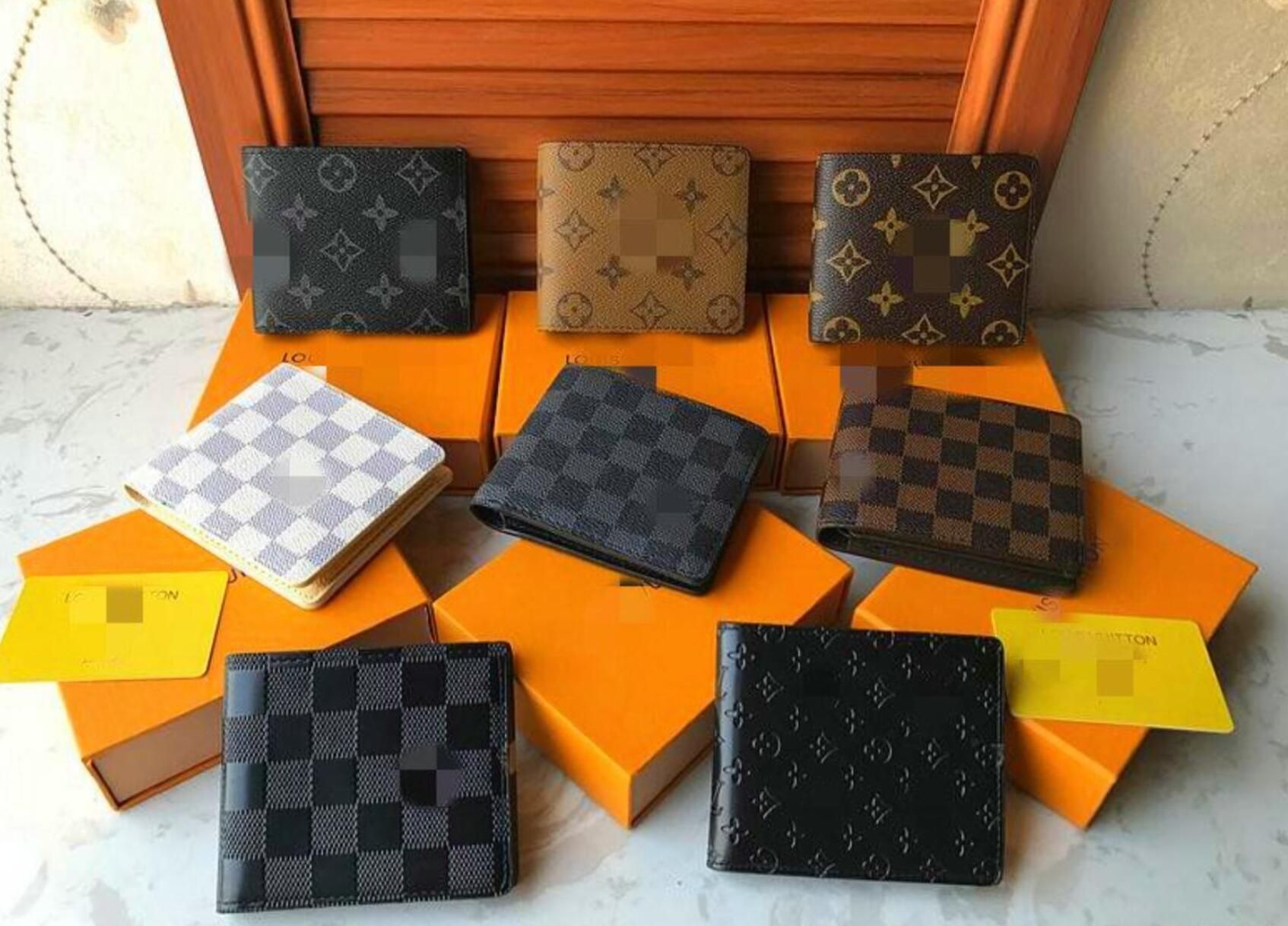 

Designers Short Wallets Cardholder Plaid Style Luxurys Mens Wallet Designers Women