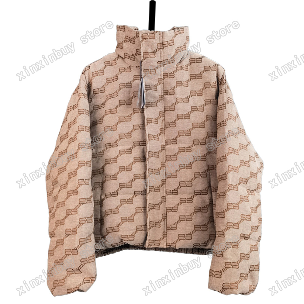 xinxinbuy Men designer Coat Down Jacket Double letter jacquard fabric long sleeve women khaki S-XL