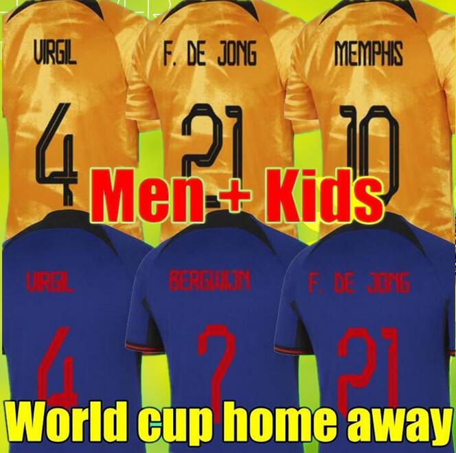 

2022 MEMPHIS Soccer Jerseys 22/23 Holland DE JONG VIRGIL DUMFRIES BERGVIJN Shirt KLAASSEN BLIND DE LIGT men kids kit football uniform, Away kids