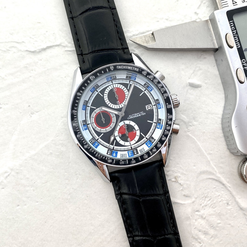 

Men Watch Stainless Steel TopLuxury Brand Six stitches 42mm All dial work quartz Watches OM Fashion Chronograph Clock leather Strap