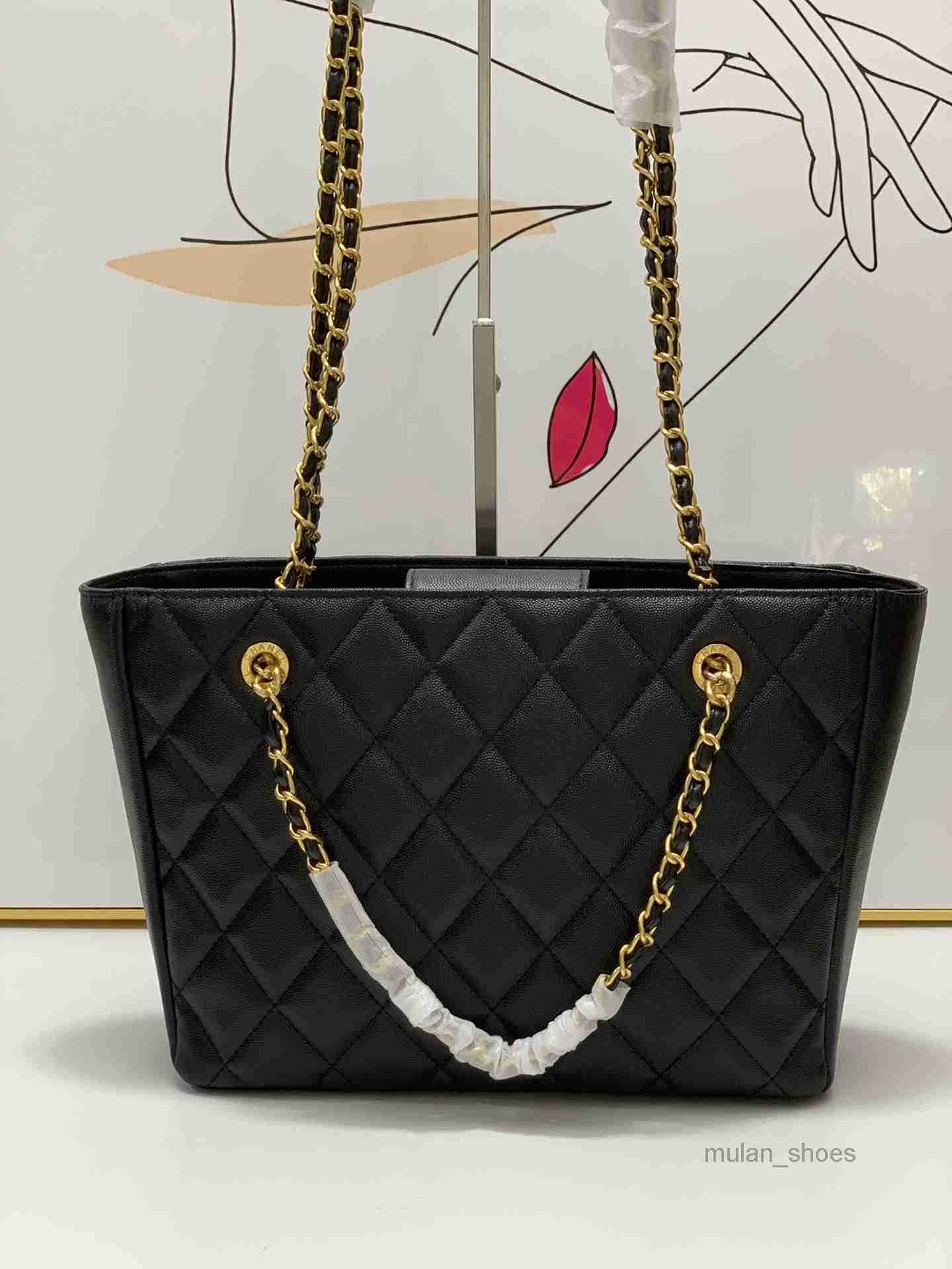 

2022 Evening Bags Classic C Bags Luxury Designer Shopping Bag Purse Fashion Handbags Shoulder Crossbody Chains Wallets Caviar Large Capacity, Black