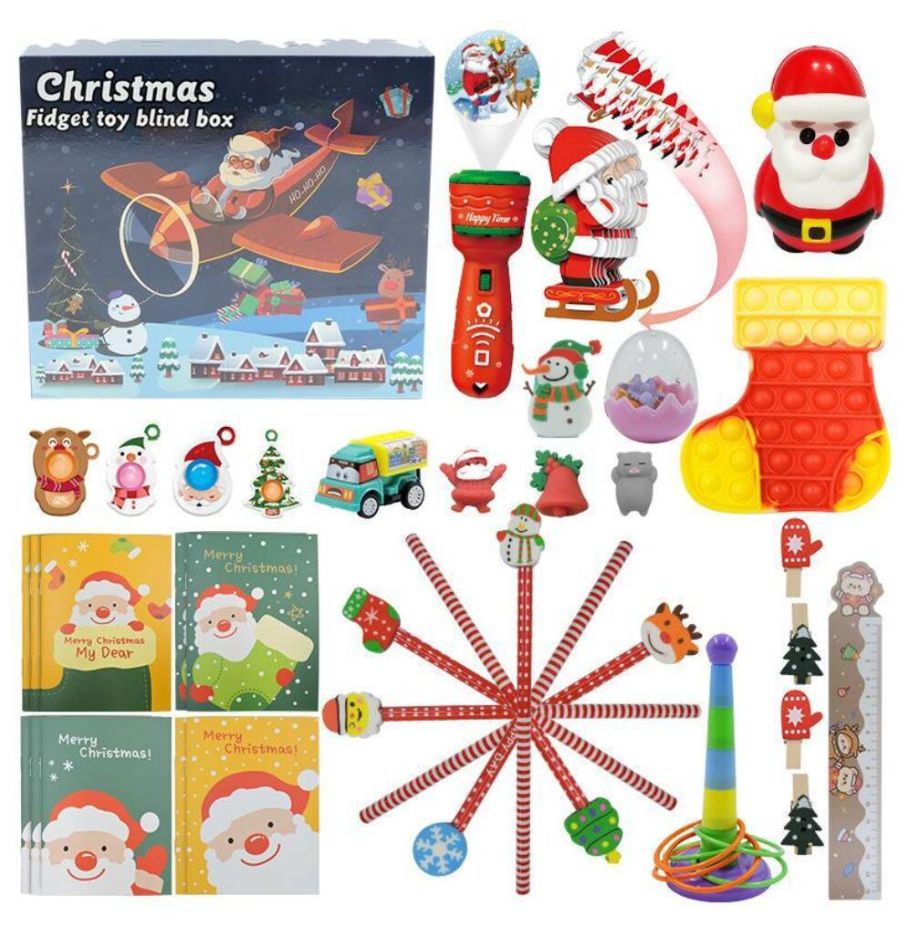 

2023 New Party Fidget Toys Christmas Blind Box 24 Days Advent Calendar Xmas Kneading Music Gift Boxes Countdown Children's gifts WLY935