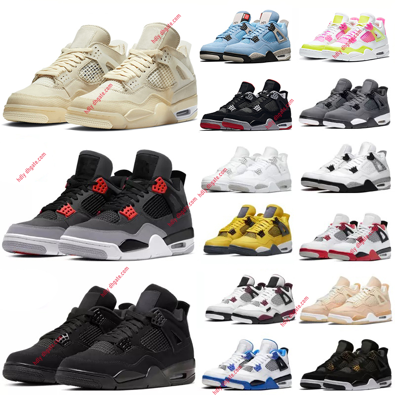 

2023 Men Women Basketball Shoes Jumpman 4s University Blue Cactus Jack White Oreo Metallic Purple Bred Shimmer Black Cat Metallic Red Sport Trainer Sneakers, 47