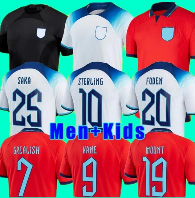 

Kane Sterling Soccer Jersey 2022 2023 Rashford Englands Sancho Grealish Mount Foden Maguire World Cup 22 23 National Football Shirt Men Kids, 2022 men home