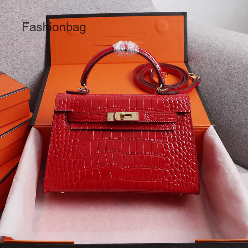 

Bags Kellies Hermee Woman Bag Top High h Classic Family Second Generation Mini Crocodile One Shoulder Messenger Keliy It1ekellys, Mini 19cm red