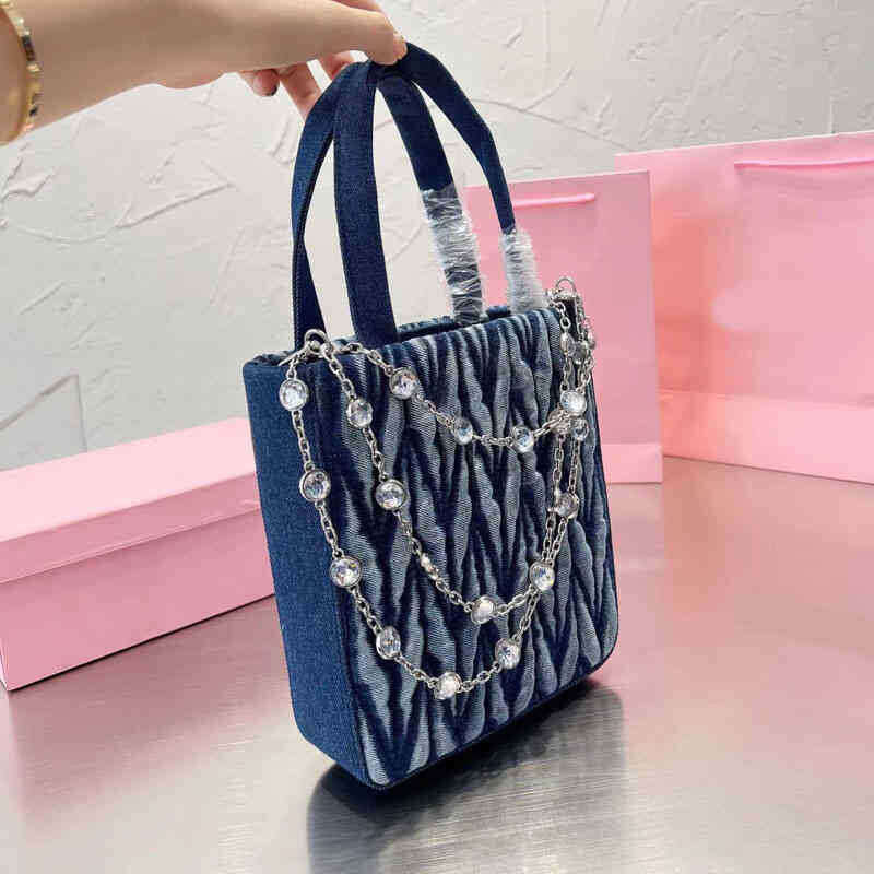

Shoulder Bags Designer mini Tote Bag Women Wrinkled Handbags Womens Classic Large Capacity Lady Shopping Bags, Blue