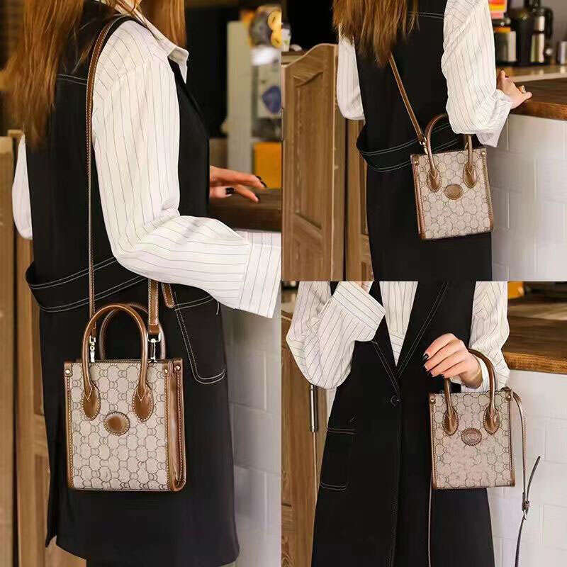 

Brand Brown Small Totes Shoulder Bags For Women Mini Crossbody Handbags Long Straps Luxurious Designer Girl Purses Ladies Cross Body Tote Purse Wallet Phone Key Bag