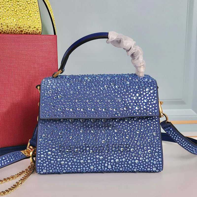

Women Vsling Crystal Handbags Purse Crossbody Bag Real Leather Long Strap Magnetic Buckle, 00