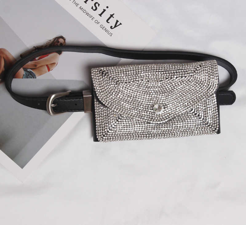 

belt bags Blinkbling Flash Diamond Buckle Mini Waist Bag Mobile Phone Leather Strap Detachable Dual Purpose Fashion Heavy Work 220723, Purple