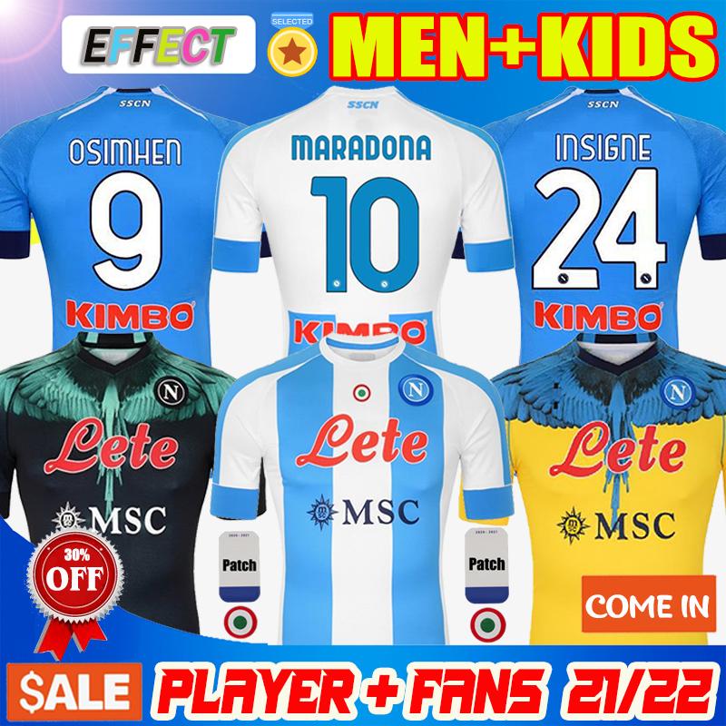 

22/23 20 21 22 Napoli Marcelo x Burlon Soccer Jerseys Fourth Tribute to Diego Maradona Camiseta Insigne Mertens H.lozano 2021 2022 Thailand, 20 21 away no patch