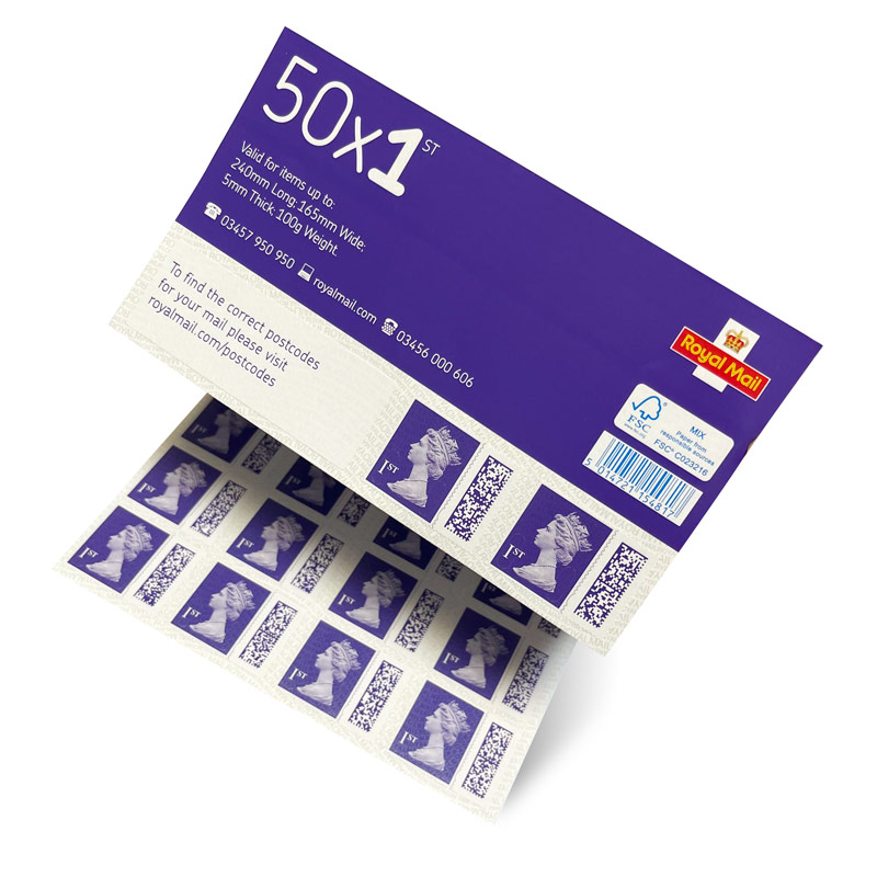 

Royal 50x1 Large Letter Stamps First Class Mail UK free post Self Adhesive