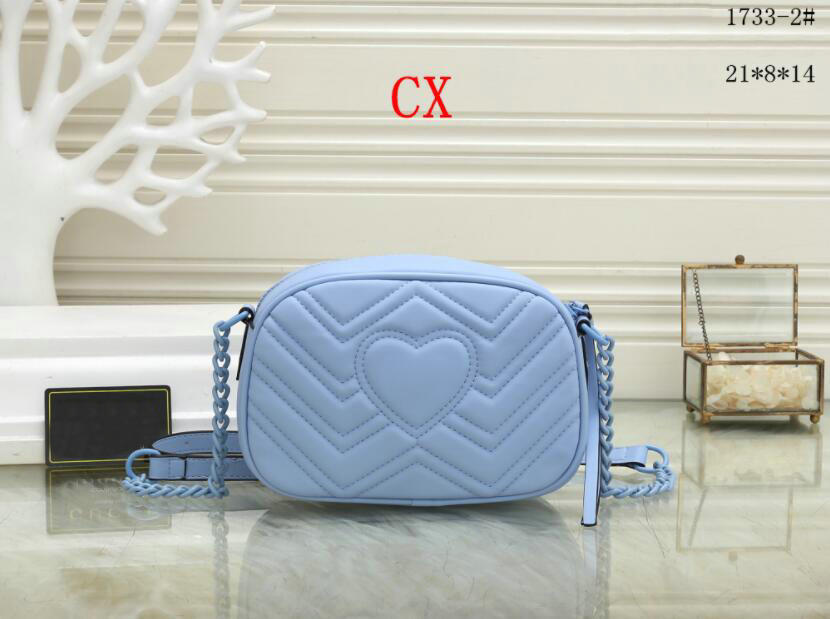 

luxury Marmont bag Love heart Wave Pattern Satchel Shoulder Bag Chain Handbags Crossbody Purse Lady Leather Classic Style Tote Bags, Black