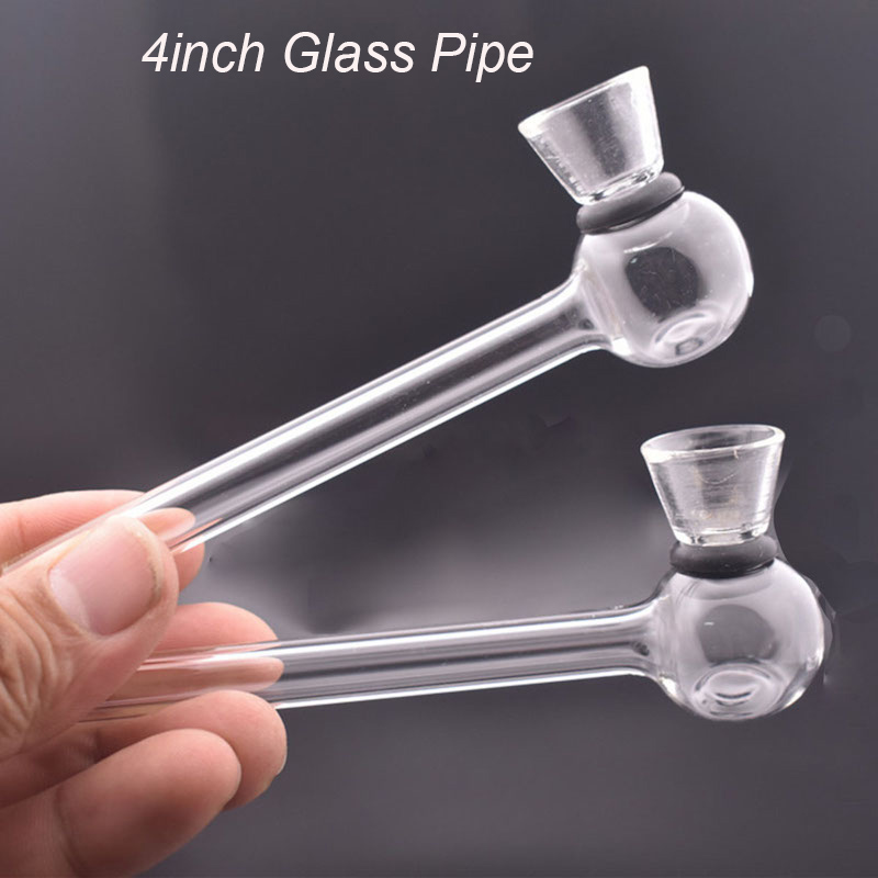 

Smoking tobacco hand Pipes Wholesale Double use 4inch Glass oil burner pipe with dry herb bowl