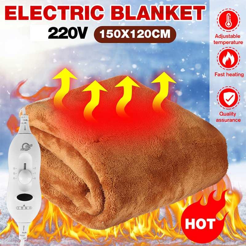 

pens Electric Blanket Thicker Heater Single Double Bed Warmer Thermostat Electric Heating Mat Gold Velvet Thick Fabric 110V/220V