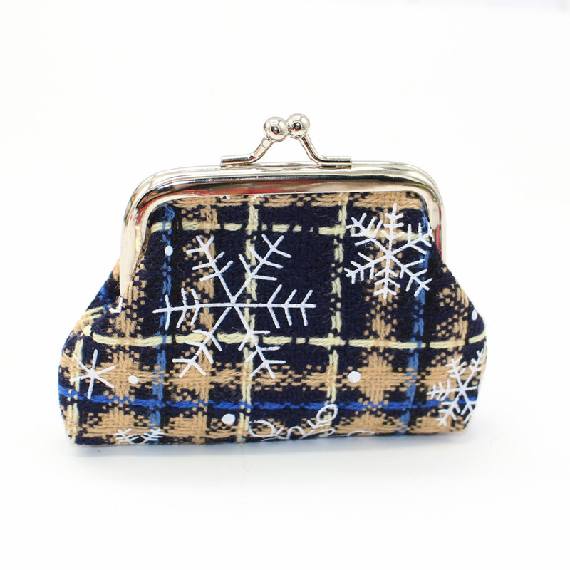 

DHL300pcs Coin Purses European And American Cotton Snow Prints Grid Hasp Short Wallet 4Inch