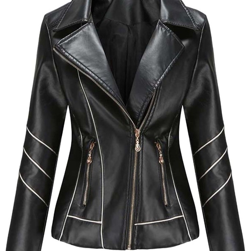 Women's Leather Faux Leather Women s Jackets Autumn Winter Black Faux Leather Women Long Sleeve Plus Size Zipper Basic Coat Turn down Collar