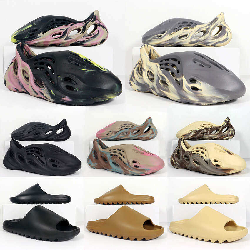 

yezzzy slides foam Designer slipper men woman Bone White Resin desert sand Pure Onyx Stone Sage slippers MX Carbon Sulfur mens womens slide