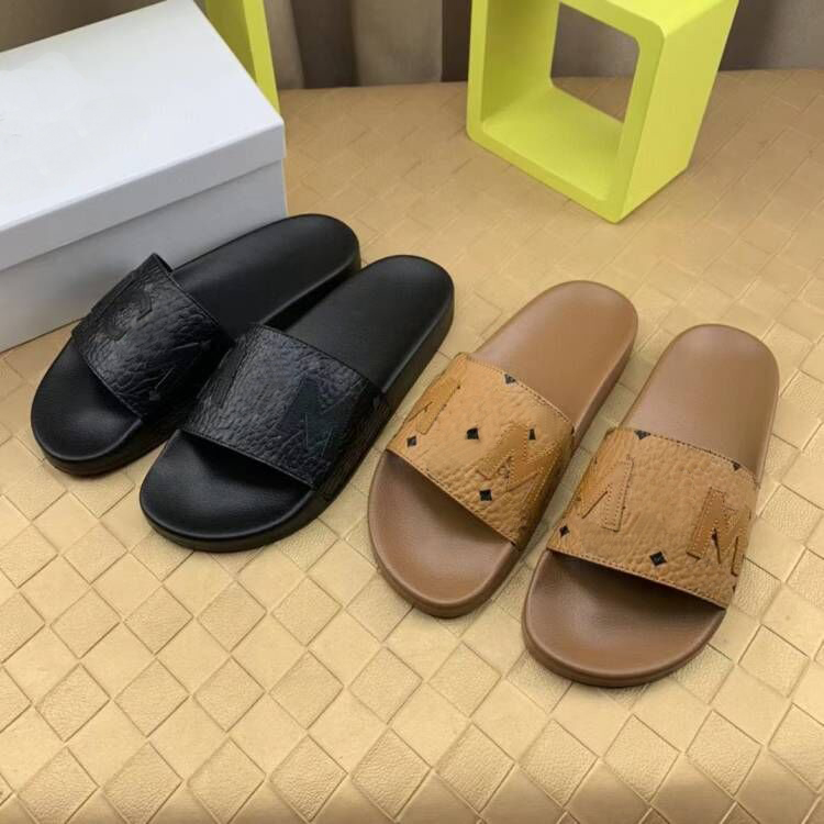 

Slippers Top Men's and women's labeled slippers with casual rubber sunshade sandal non-slip summer dress, Black