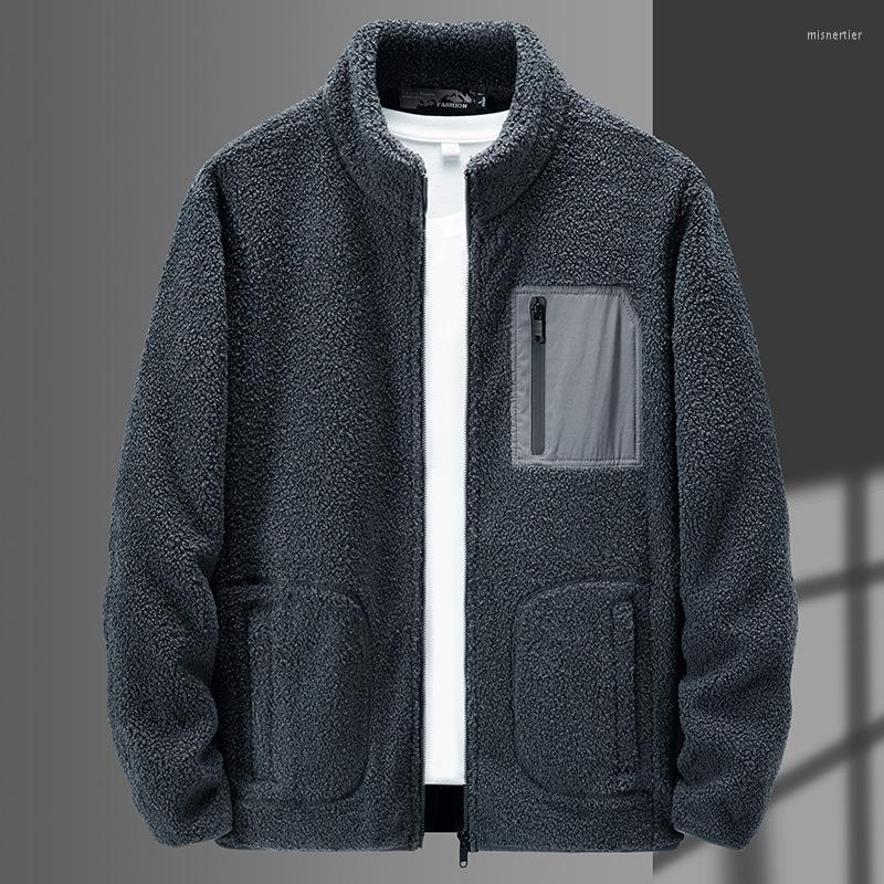 

Men' Jackets Lamb Cashmere Coat Men And Women Hoodies 2022 Zipper Thickened Fleece Faux Fur Coats WearAutumn Winter Jacket Mens Stand, Ndxjb2222grey
