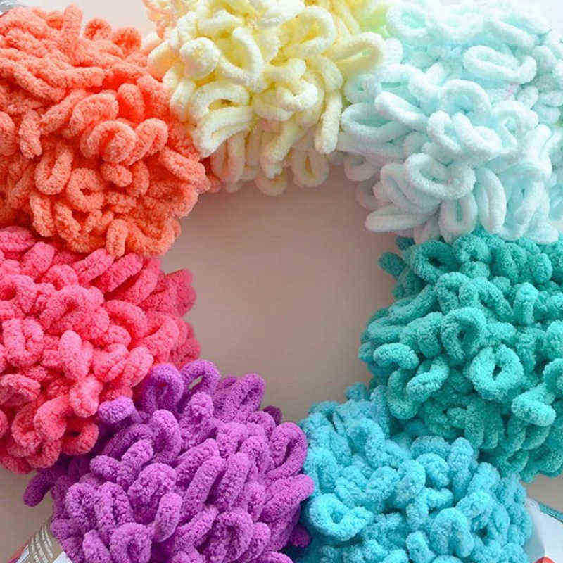 

6100GBall Finger Loop Yarn Hook Super Warm Puffi Circle 100 Polyester Braided Rope Wire Puffy J220811, 124