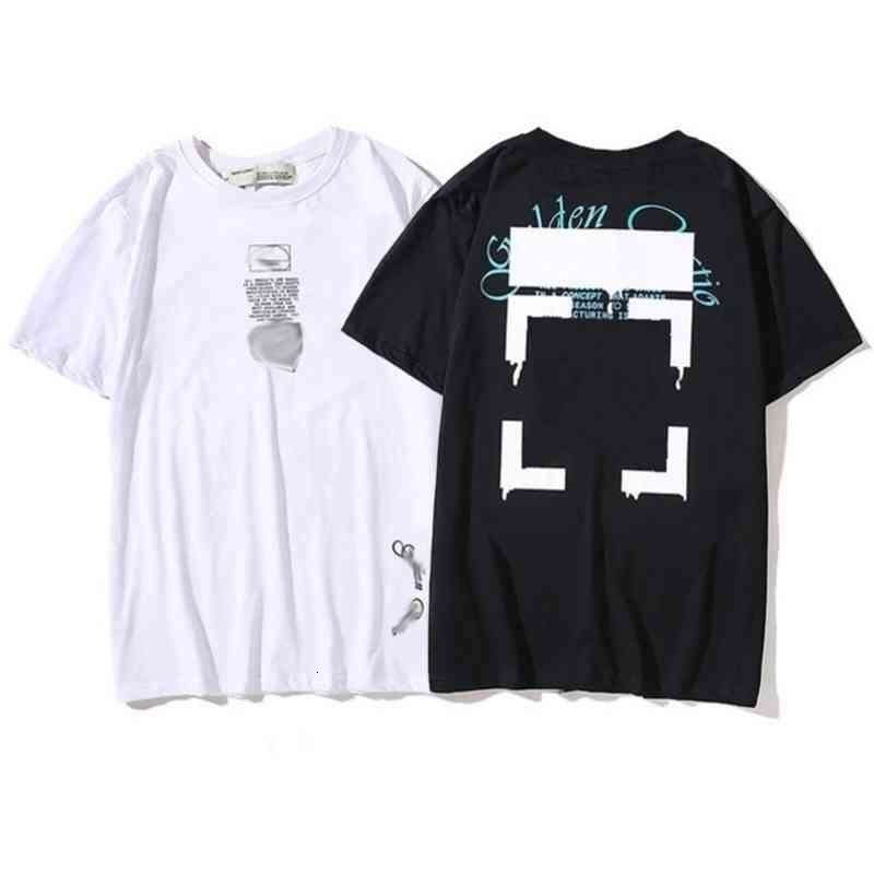 

Off Men's T Shirts Designer Fashion Offs t Brand Tees Mens Classic T-shirt Back Stereolysis of Blue Letters Arrow Clothing Loose Womens Tops Tshirts for, 18